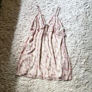 Dainty Floral Babydoll Ruffle Coquette Twee Fairy Femme Dress Womens L Pixie